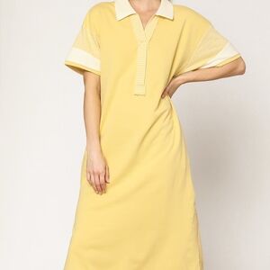 Yellow Polo Collar Dress
